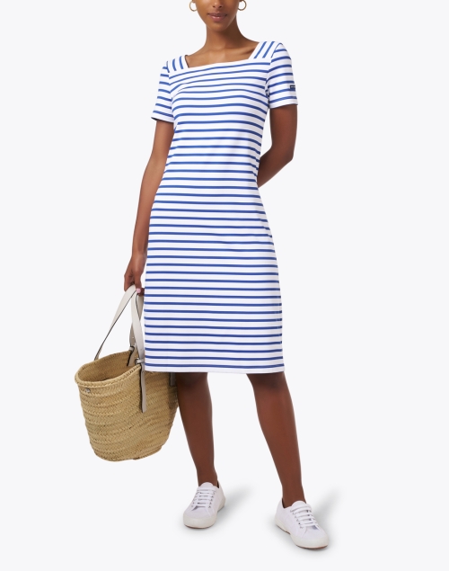 Tolede Blue and White Striped Dress