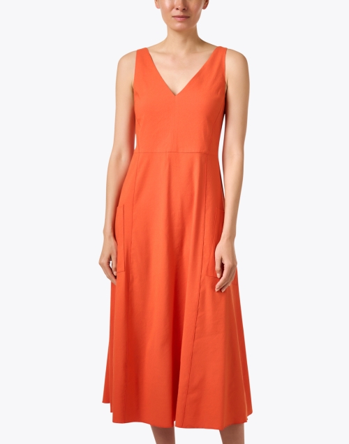 Front image - Vince - Ruby Orange Midi Dress