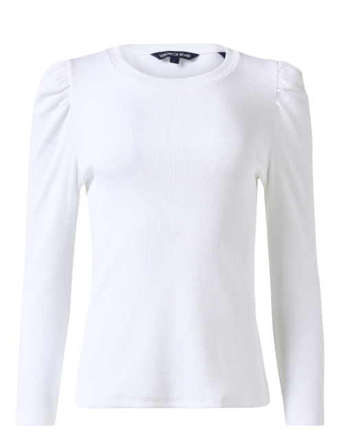 Product image - Veronica Beard - Britney White Cotton Puff Sleeve Top