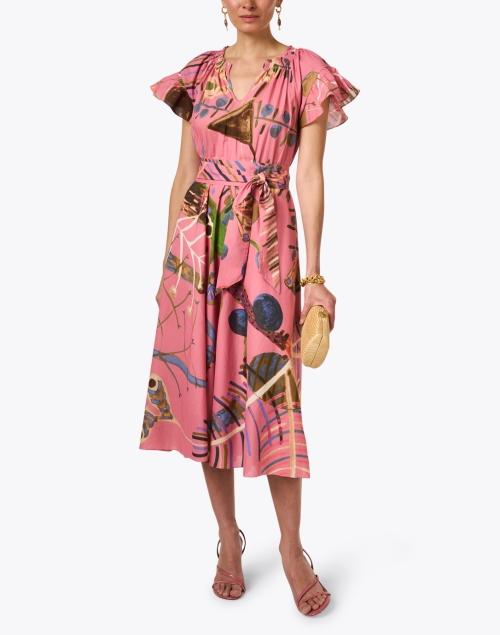 Dolores Pink Print Cotton Dress