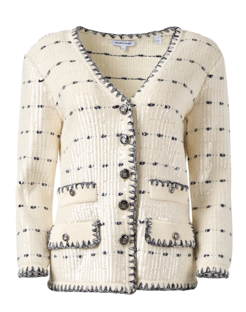 Product image - Veronica Beard - Ceriani Ivory and Navy Cotton Jacket