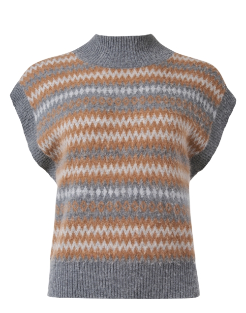 Product image - Repeat Cashmere - Grey Multi Chevron Intarsia Sweater