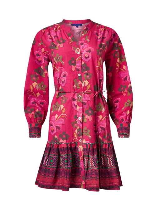 Product image - Ro's Garden - Ines Red Floral Shirt Dress