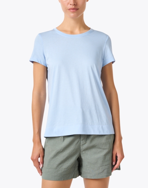 Front image - Lafayette 148 New York - The Modern Oasis Blue Cotton Tee