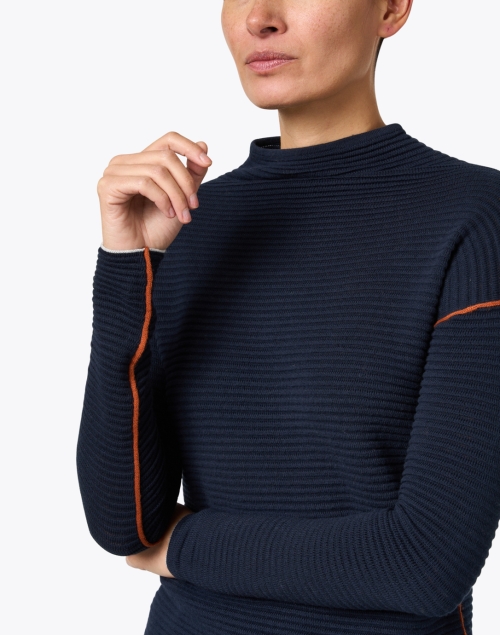 Extra_1 image - Lisa Todd - Navy Cotton Rib Knit Sweater