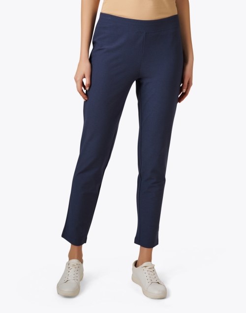 Front image - Eileen Fisher - Blue Stretch Slim Ankle Pant