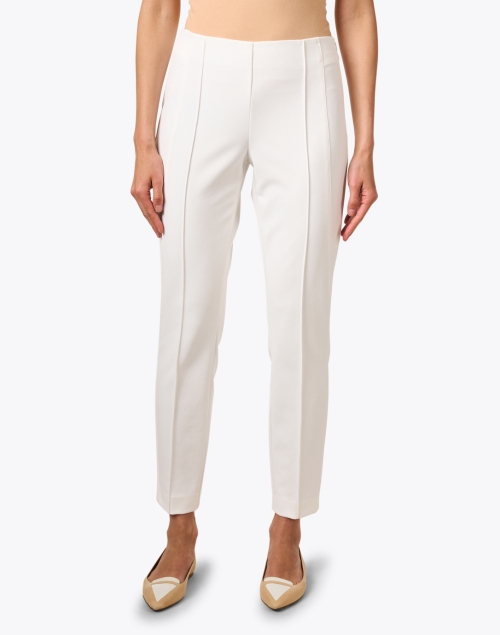 Front image - Lafayette 148 New York - Gramercy White Stretch Pintuck Pant