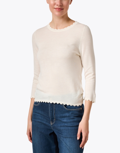 Front image - Allude - Ivory Wool Sweater