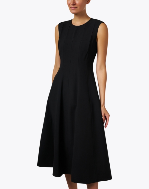 Front image - Lafayette 148 New York - Black Cutout Fit and Flare Dress