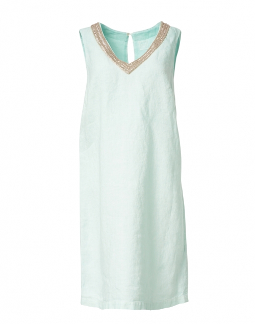 Product image - 120% Lino - Pacific Green Embellished Linen Dress
