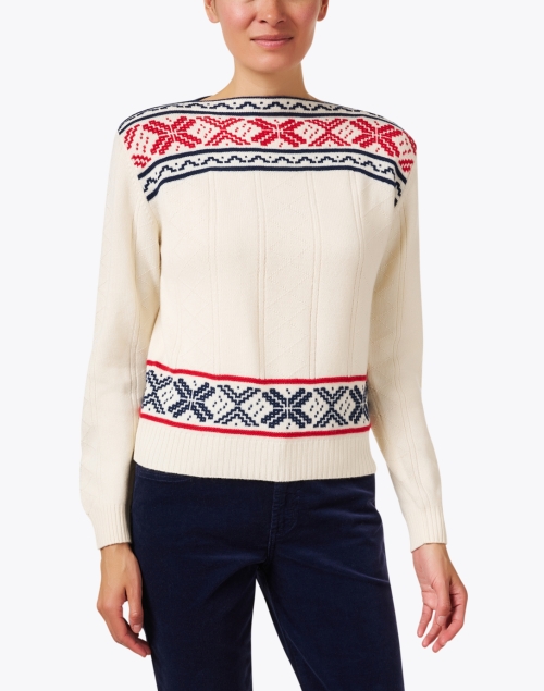 Front image - Jumper 1234 - Ivory Multi Cashmere Wool Sweater