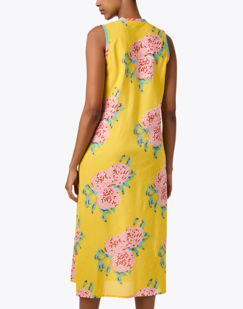 Back image - Lisa Corti - Cheack Yellow Multi Print Dress