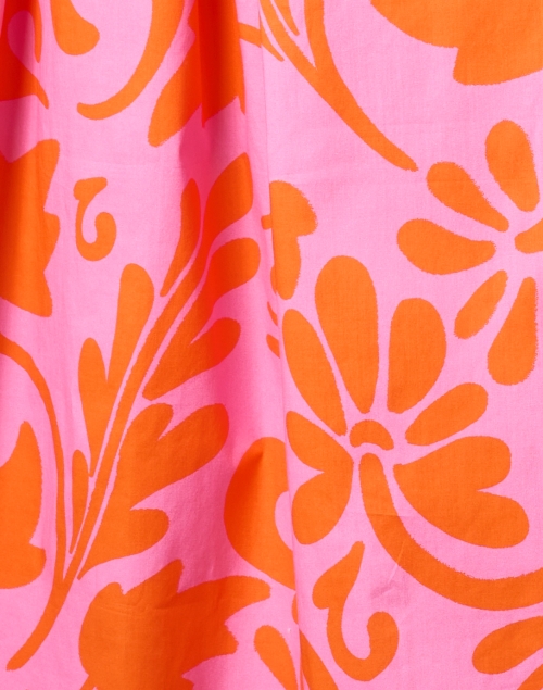 Fabric image - Caliban - Pink and Orange Print Cotton Shirt Dress