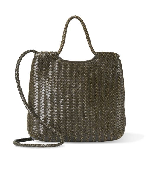 Back image - Bembien - Mena Olive Woven Leather Tote