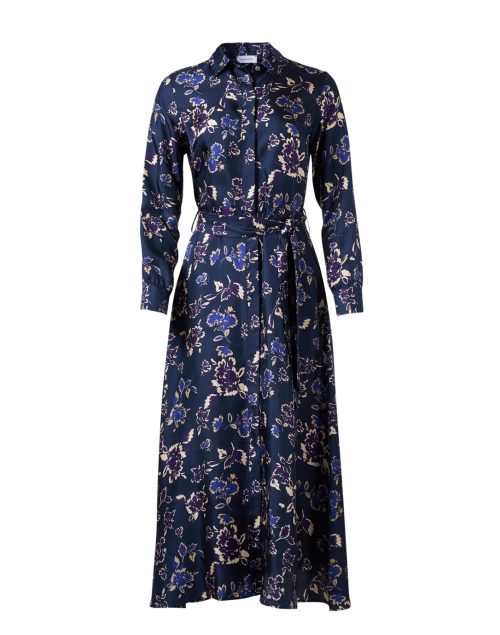 Product image - Rosso35 - Navy Floral Silk Shirt Dress
