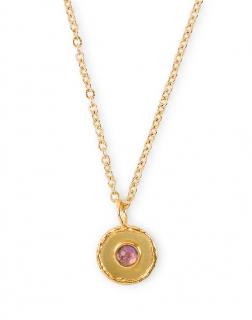 Sylvia Toledano - Amethyst Medallion Gold Pendant Necklace  