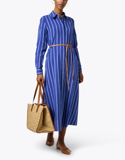 Waylon Blue Stripe Linen Dress