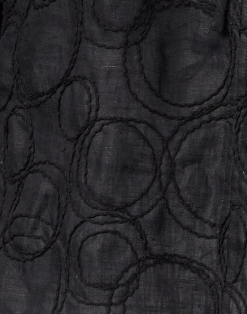 Fabric image - Piazza Sempione - Black Embroidered Linen Cotton Blouse