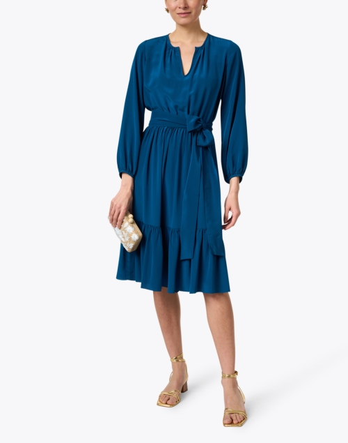 Pauline Blue Silk Dress