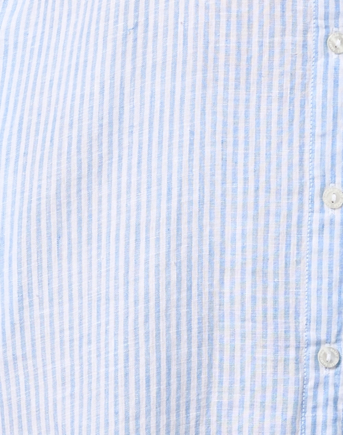 Fabric image - Saint James - Christina Blue and White Striped Linen Shirt Dress