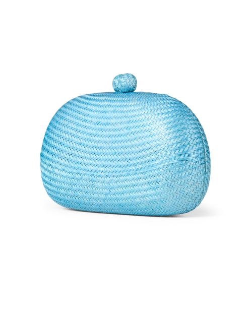 Front image - SERPUI - Hope Blue Straw Clutch