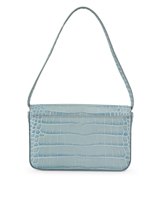Back image - Loeffler Randall - Stefania Blue Croc Leather Baguette Shoulder Bag