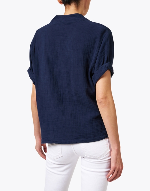 Back image - Xirena - Avery Navy Cotton V-neck Top