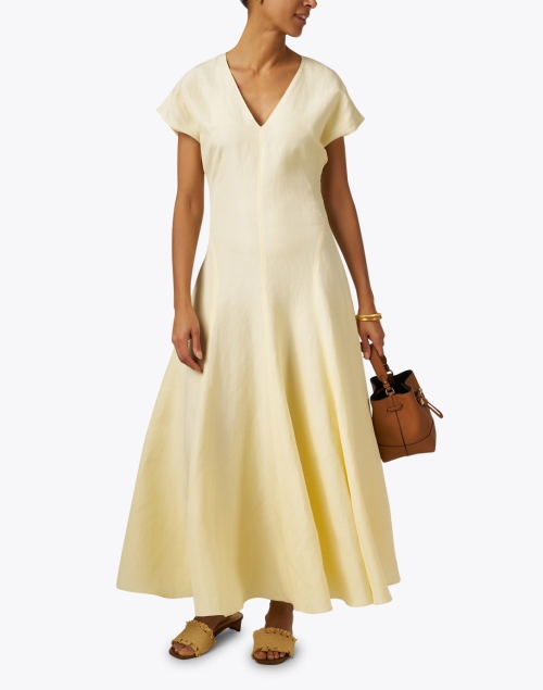 Yellow Silk Linen Dress