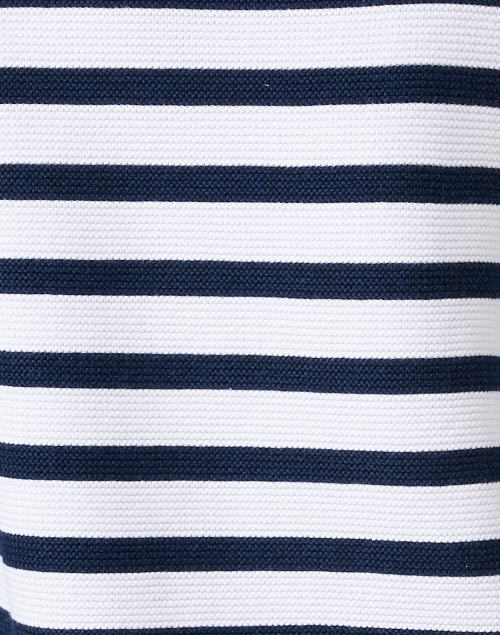 Fabric image - Kinross - White and Navy Stripe Garter Stitch Cotton Sweater