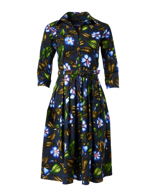 Product image - Samantha Sung - Audrey Indigo and Blue Floral Stretch Cotton Dress