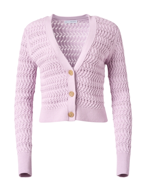 Product image - White + Warren - Lavender Crocheted Cotton Cardigan