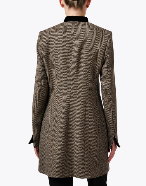 Back image - T.ba - Medallion Black and Beige Tweed Coat