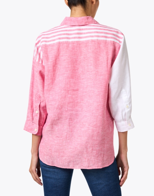 Back image - Hinson Wu - Halsey Pink and White Linen Shirt