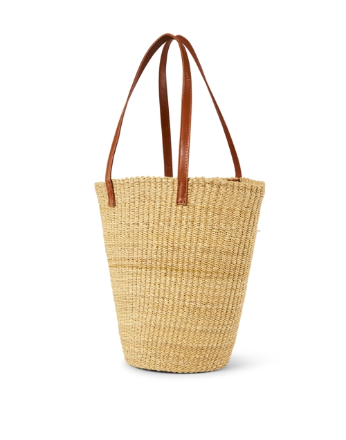 Front image - Bembien - Solana Leather Trim Straw Bag