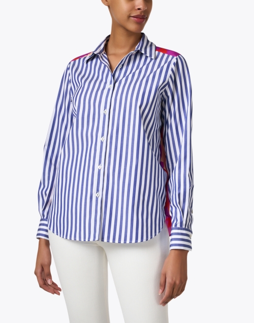 Front image - Rosso35 - Striped Floral Back Blouse