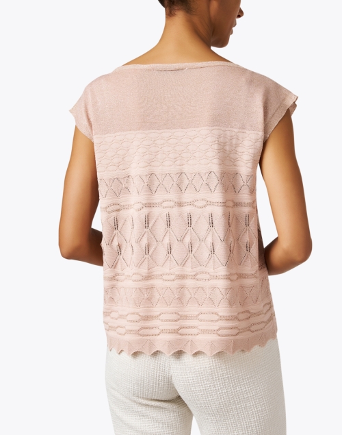 Back image - D.Exterior - Pink Jacquard Knit Top