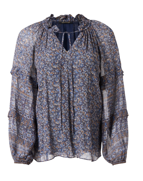 Product image - Kobi Halperin - Mckenna Blue Floral Cotton Silk Blouse