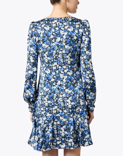 Back image - Jane - Peony Blue Print Dress