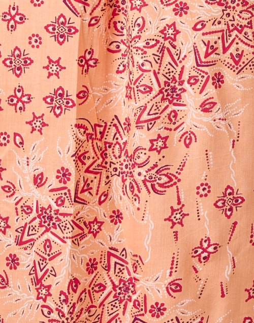 Fabric image - Poupette St Barth - Sasha Orange Print Midi Dress