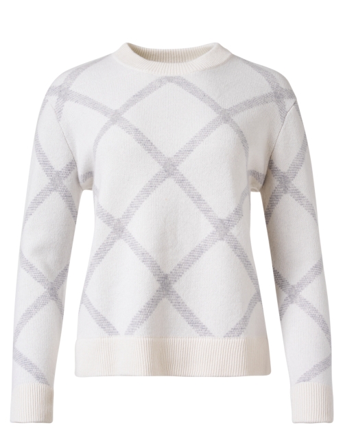 Product image - Kinross - White Plaid Cashmere Sweater