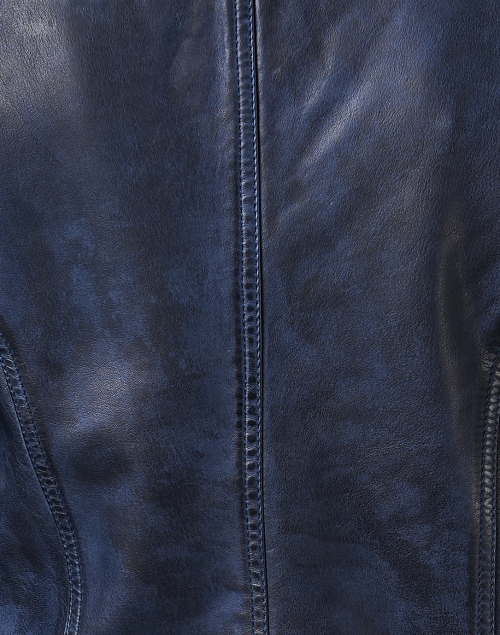 Fabric image - Ecru -  Blue Leather Jacket