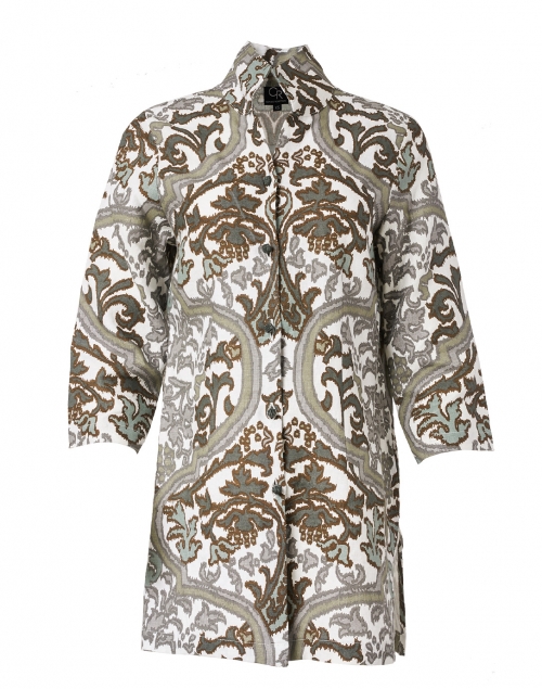 Product image - Connie Roberson - Rita Taupe Verona Printed Linen Jacket
