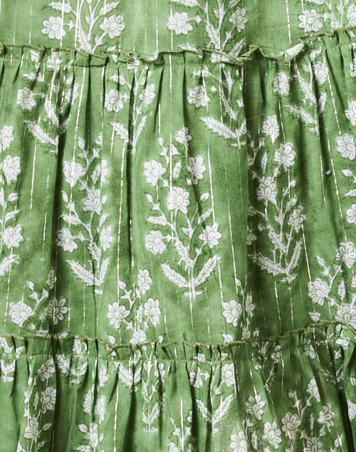 Fabric image - Juliet Dunn - Green Floral Print Cotton Dress