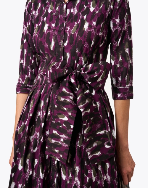 Extra_1 image - Samantha Sung - Audrey Purple and White Print Stretch Cotton Dress