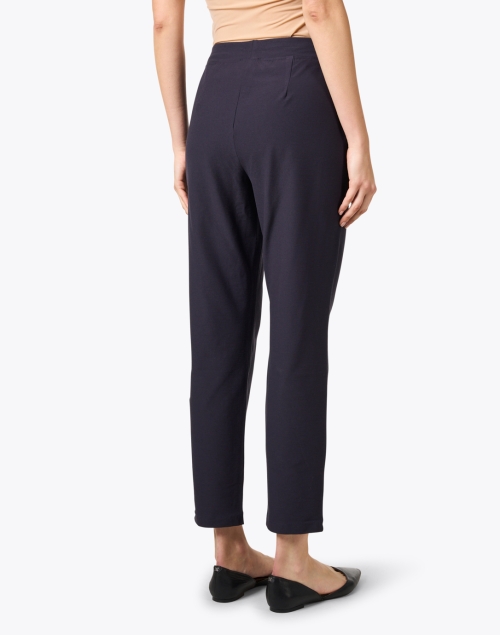 Back image - Eileen Fisher - Navy Stretch Crepe Slim Ankle Pant