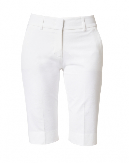 Product image - Piazza Sempione - White Stretch Cotton Gabardine Bermuda Shorts