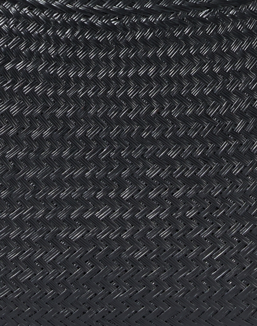 Fabric image - Kayu - Jen Black Straw Clutch with Turquoise Closure