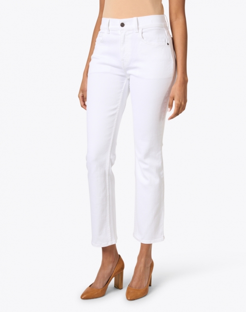 Front image - Lafayette 148 New York - Reeve White High Rise Straight Leg Jean