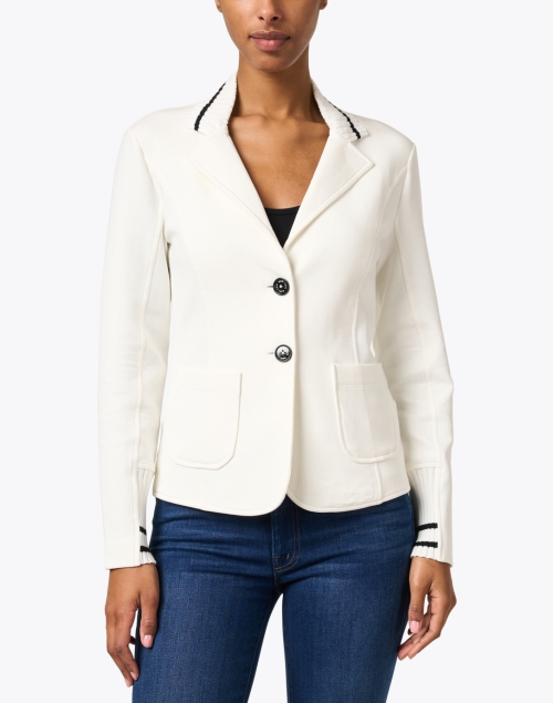 Front image - Marc Cain Sports - Ivory Knit Detail Blazer