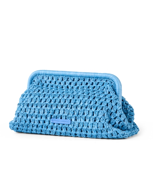 Front image - Loeffler Randall - Trudie Blue Crochet Raffia Clutch